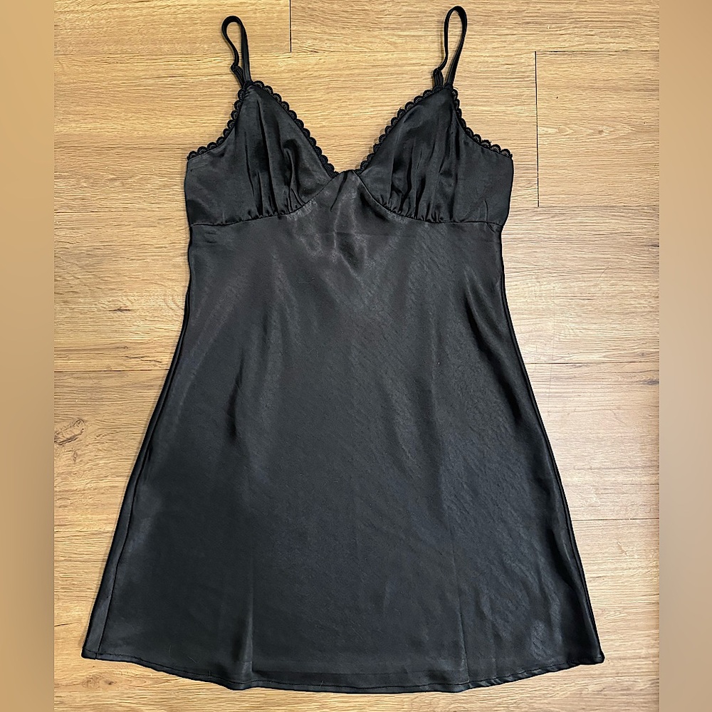 Princess Polly Black Satin Mini Dress